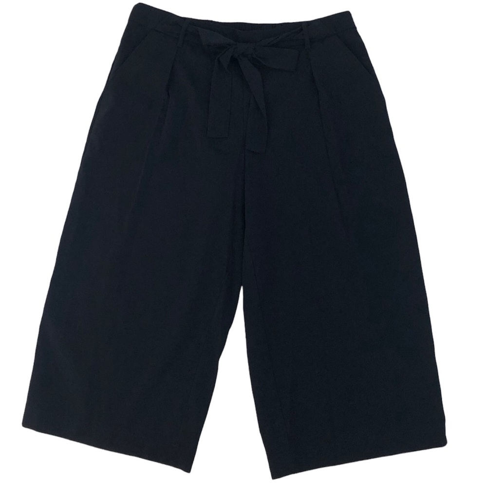 Blue Earth Black Pull On Wide Leg Capri Pants Size M NEW